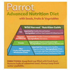 Wild Harvest Parrot Advanced Nutrition Diet Dry Bird Food, 8 lbs
