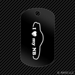 I Love my NB Keychain GI dog tag engraved many colors #2
