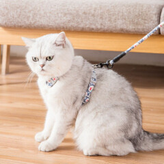 Cat Harness Leash and Collar Set Escape Proof H-shped Cat Vest Strap Adjustable