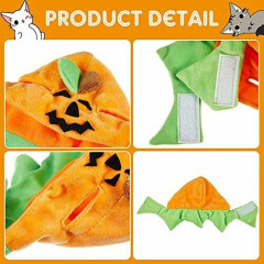 Xuniea 2 Pieces Halloween Pumpkin Cat Hat Adjustable Pumpkin Cat Costumes Cut...