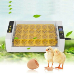 New 24Eggs Automatic Egg Incubator Turner Chicken Duck Quail Goose Heater Yellow