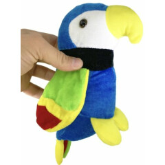 2096 Large Plush Parrot Toy Cuddle Fleece Fabric Hanging Soft Parrot Budgie Toys