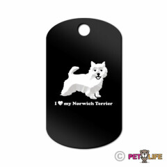 I Love My Norwich Terrier Engraved Keychain GI Tag dog Many Colors