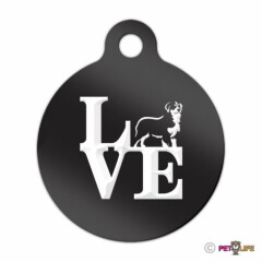 Love Bernese Mountain Dog Engraved Keychain Round Tag w/tab park berner