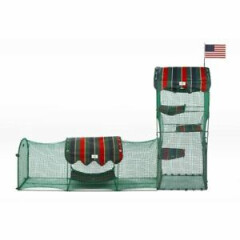 Kittywalk Town and Country Collection Outdoor Cat Enclosure Green 96" x 18" x 72