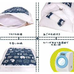 CAT & DOG FUTON Pet bed Mat Cushion Sleeping bag 100% cotton cloth Blue V-Dank 