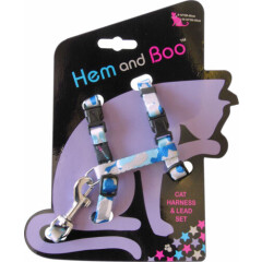 Hem & Boo Cat Harness & Lead Set Stripes CAMO 9mm X 30-40cm PINK Feline