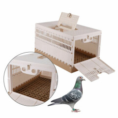 Folding Plastic Bird Cage Pigeon Carrier Box 2 Side Doors Poultry Pet Cage USA 
