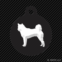 Shiba Inu Keychain Round with Tab dog engraved many colors dog canine pet