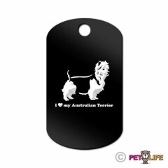 I Love My Australian Terrier Engraved Keychain GI Tag dog aussie