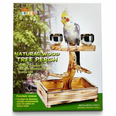 LM Penn Plax Bird Life Natural Wood Tree Perch 11" High - (Small & Medium Birds)