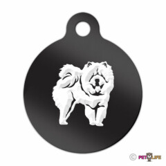 Chow Chow Engraved Keychain Round Tag w/tab v2 Many Colors