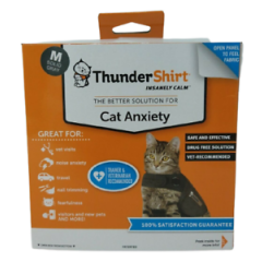 ThunderShirt Cat Anxiety Size: M solid gray Free Shipping .