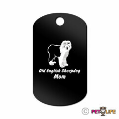 Old English Sheepdog Mom Engraved Keychain GI Tag dog v2 oes Many Colors