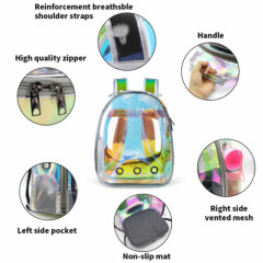 Small Dog Cat Carrier Backpack Pet Transparent Space Capsule Travel Bag Portable