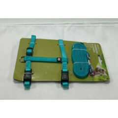 Vibrant Life Teal Harness & Leash For Kitty Cats 5-10 LBs Outdoor Pets Training 