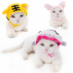 Pet Puppy Dog Cat Hat Cartoon Animals Shaped Headwear Cosplay Costume Prop Caps
