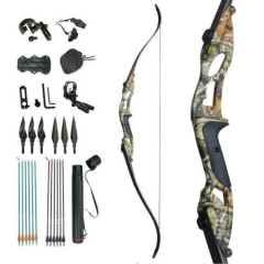 30-50lb 56" Archery Takedown Recurve Bow Set Hunting Arrows Right Hand Adult