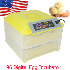 96 Digital Egg Incubator Hatcher Temperature Control Automatic Turning Chicken