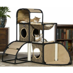 PREVUE PET PRODUCTS CATVILLE TOWNHOME-LEOPARD PRINT-FREE SHIPPNG IN THE U.S.