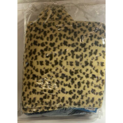 Pet Hut With Soft Fleece Cushion Leopard Print