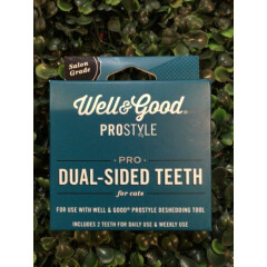 WELL & GOOD PROSTYLE DUAL-SIDED TEETH FOR CATS SALON GRADE deshedding tool