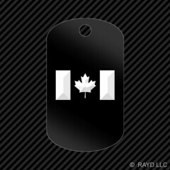 Canadian Flag Keychain GI dog tag engraved many colors Canada Maple Leaf