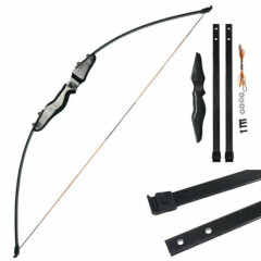 Black 51" 40lb Straight Bow Archery For Kids Child Youth Practice Shooting Outd