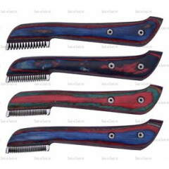 MULTI HAND STRIPPING KNIFE CAT DOG PET GROOMING COMB HAIR 4 PIECE COARSE F,S,M