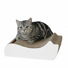 PGFUN Cat Shaped Corrugated Scratching Pad Board Kittens Scratcher Lounge Cardbo