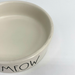 RAE DUNN ARTISAN COLLECTION SET OF 2 CAT/PET BOWLS MEOW & YUM. WATER/FOOD DISHES