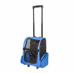 Pet Carrier Dog Cat Rolling Backpack Travel Wheel Luggage Bag Airline Approved