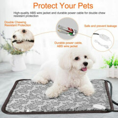 18 x 18 in Dog Cat Electric Bed Mat Pet Heating Pad Heat Waterproof Safe Use