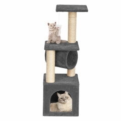 36" Stable Cute Sisal Cat Climbing Bracket Cat Tower Grey Brand New