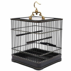 Bird Cage Solid Square Wood Vintage Wooden Pet Nest with Removable Drawers USA