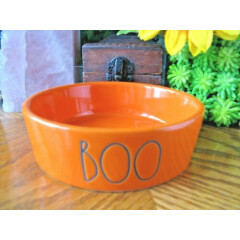 New Rae Dunn Magenta Halloween "BOO" Cat, Dog, Pet Orange LL Bowl Dish--4.85"