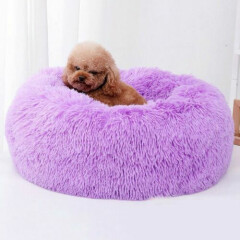 Pet Cat Dog Bed Round Calming Nest Warm Soft Plush Sleeping Bag Fluffy