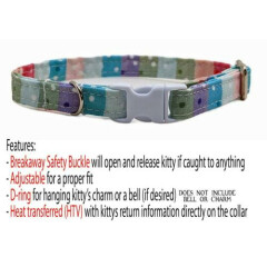 Personalized Cat Collar Safety Breakaway Buckle Adjustable Cotton Cats Kittens