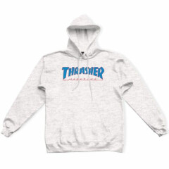 Thrasher Magazine OUTLINED MAG LOGO PULLOVER Skateboard Hoodie ASH GRAY SMALL