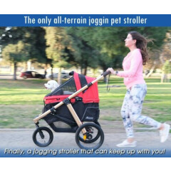 HPZ™ PET ROVER RUN Performance Jogging Sports Stroller for Dogs & Cats - Red