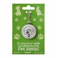 God Bless My Dog St. Francis Pet Medal Double Sided