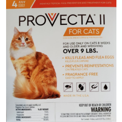 Cat Flea Treatment Provecta II - Over 9 lbs - Topical - 4 Month Supply