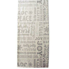 DII Holiday Collection Metallic Christmas, Silver Holiday Collage, 14x72