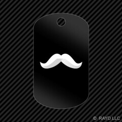 Mustache Keychain GI dog tag engraved many colors #2