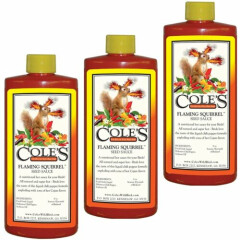 Cole's Wild Bird Products Flaming Squirrel Seed Sauce, 8-Ounce Bottle, 3 Pack
