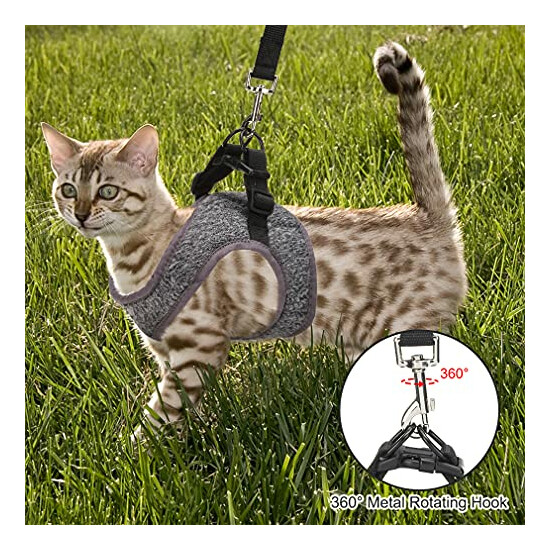  Escape Proof Cat Harness and Leash XS-Chest girth: 10-12" Width: 0.6in Grey image {7}