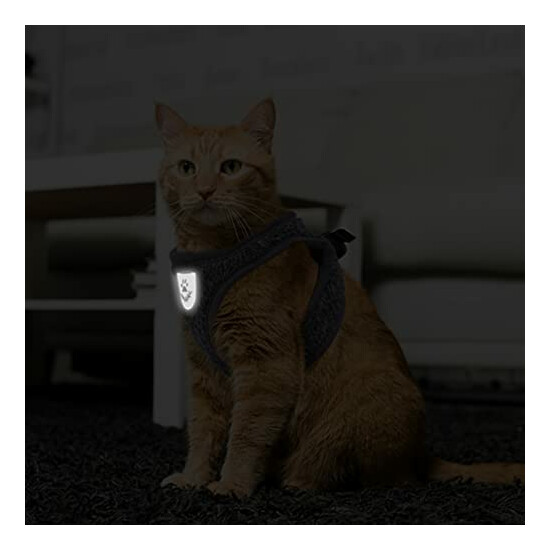  Escape Proof Cat Harness and Leash XS-Chest girth: 10-12" Width: 0.6in Grey image {8}