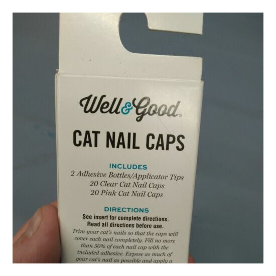 Well&Good Cat nail caps XS extra small pink and clear image {4}