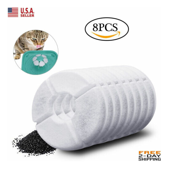 8Pcs Pet Water Fountain Filter Activated Carbon Dog Cat Water Feeder filter HOT image {1}