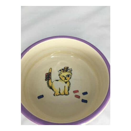 cat dish I Dont Do Morning Bowl Dish Tabletops Gallery Cat Curlers hand painted  image {3}
